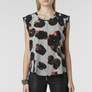 * All Saints Silk Black Dissolve Novah Top